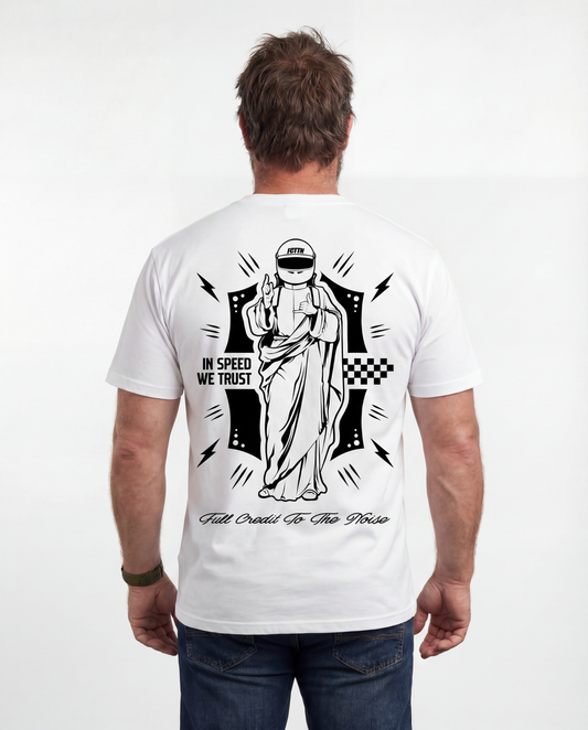 In Speed We Trust - White Tee