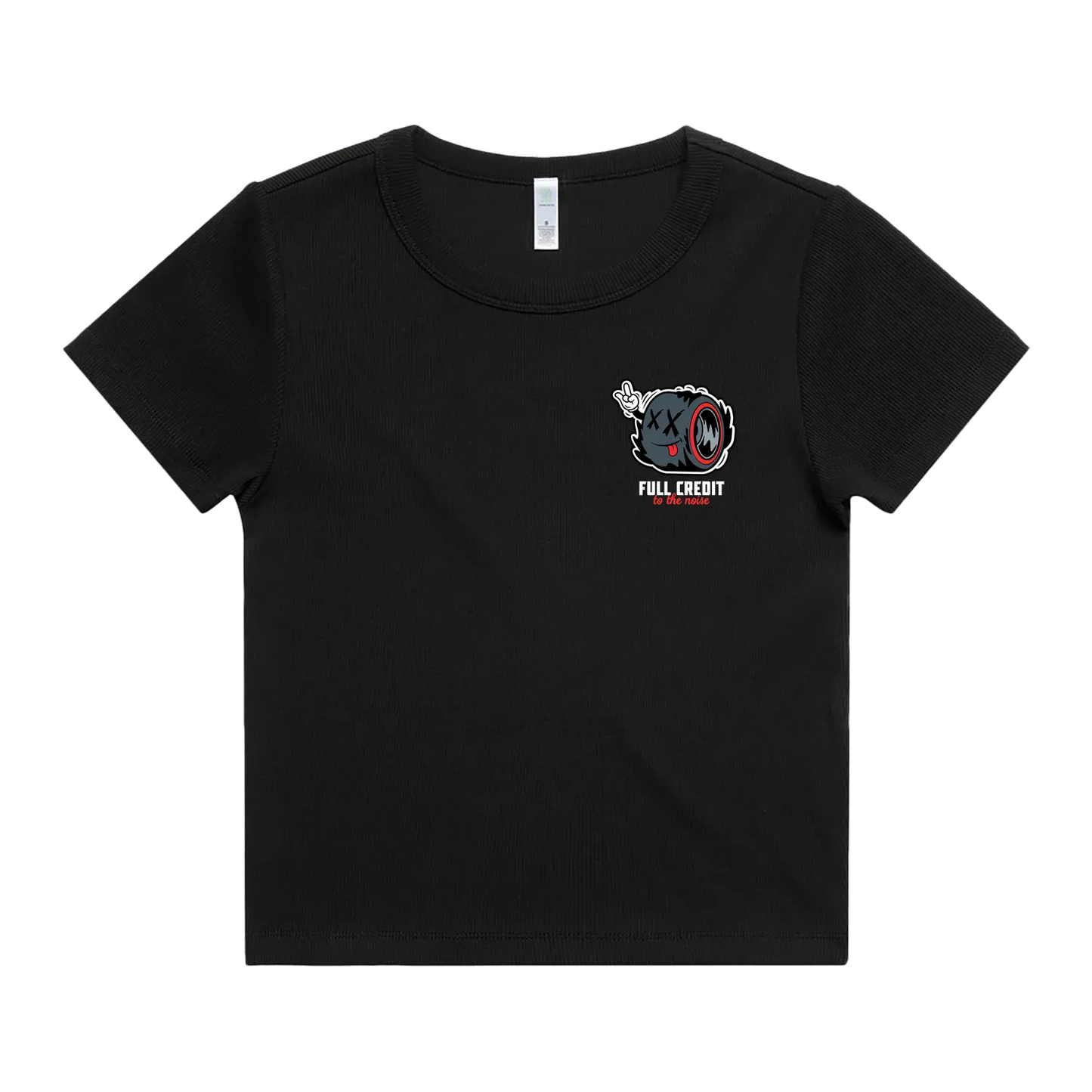 Women's Fitted Ribbed Tee - Cred For The Shred on Black