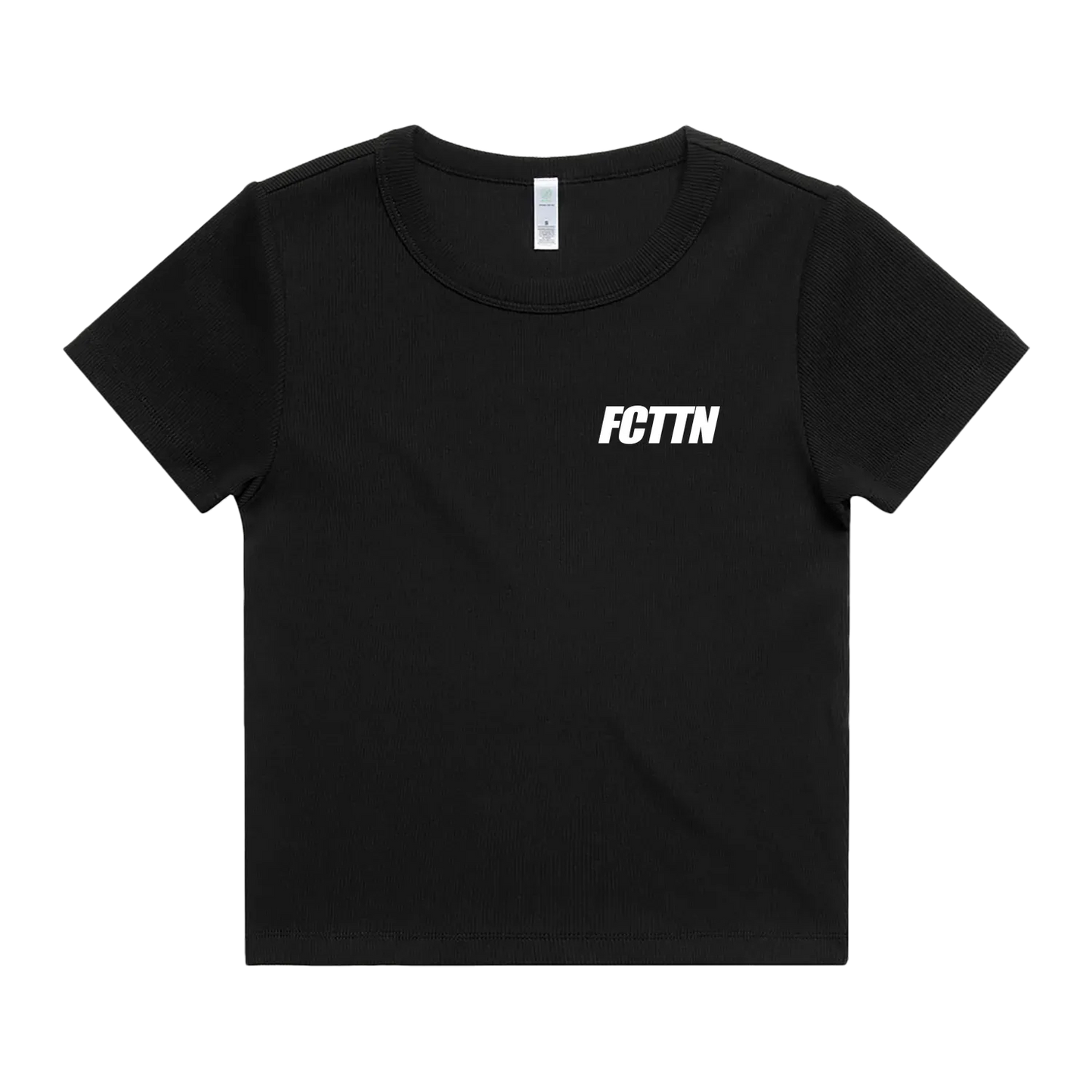 Women's Fitted Ribbed Tee - FCTTN Racing Red on Black