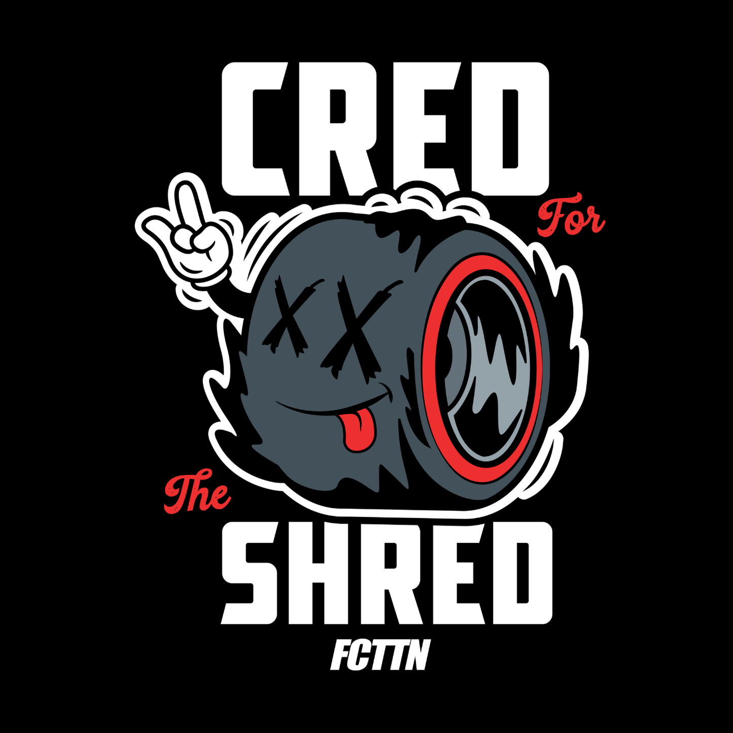 Women's Fitted Ribbed Tee - Cred For The Shred on Black