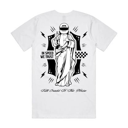 In Speed We Trust - White Tee