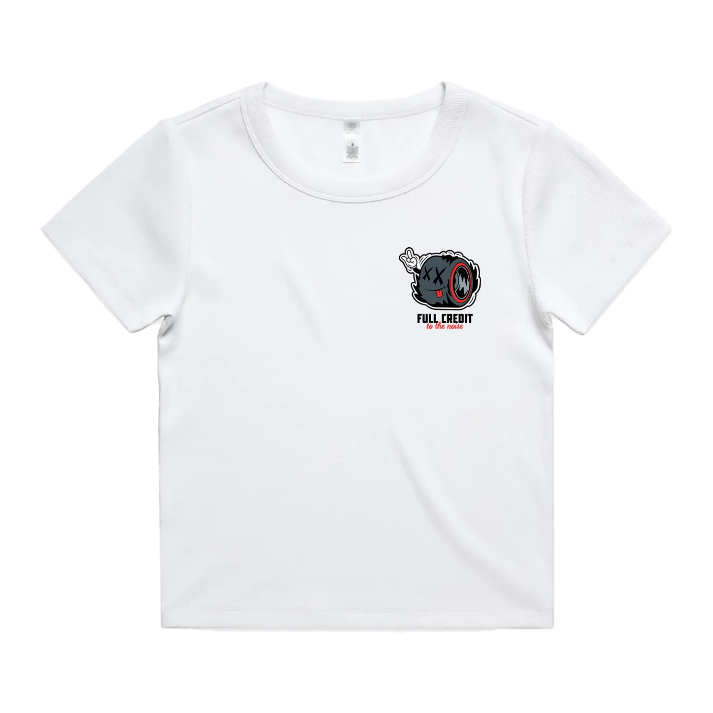 Women's Fitted Ribbed Tee - Cred For The Shred on White